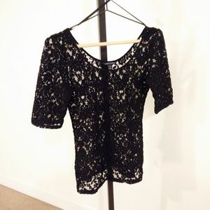 Black Lace Banana Republic Top